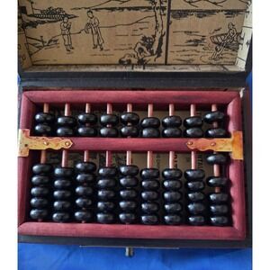 VINTAGE CHINESE ABACUS IN BEAUTIFUL BOX WITH LEARNING BOOKLET